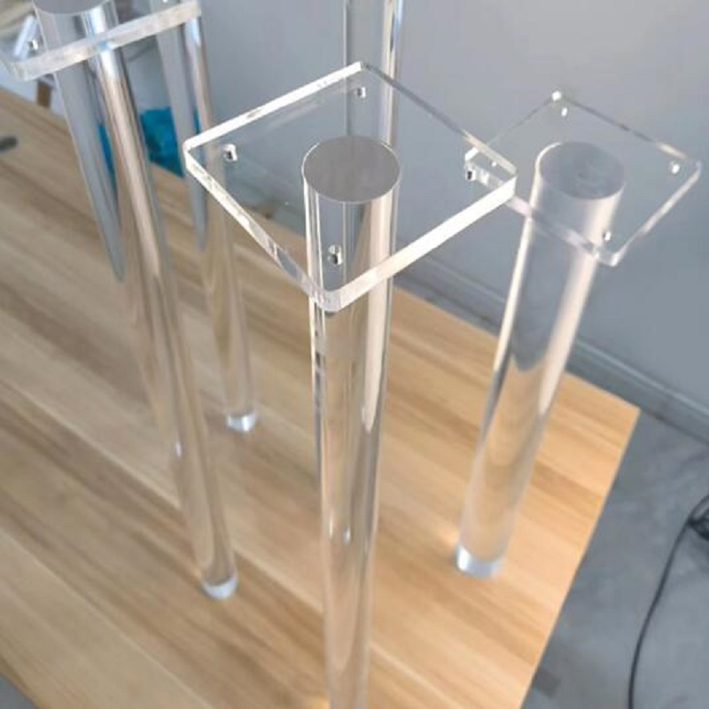 Clear Transparent Acrylic Table Legs Furniture Support Pillar for Desk Coffee Table Cabinet