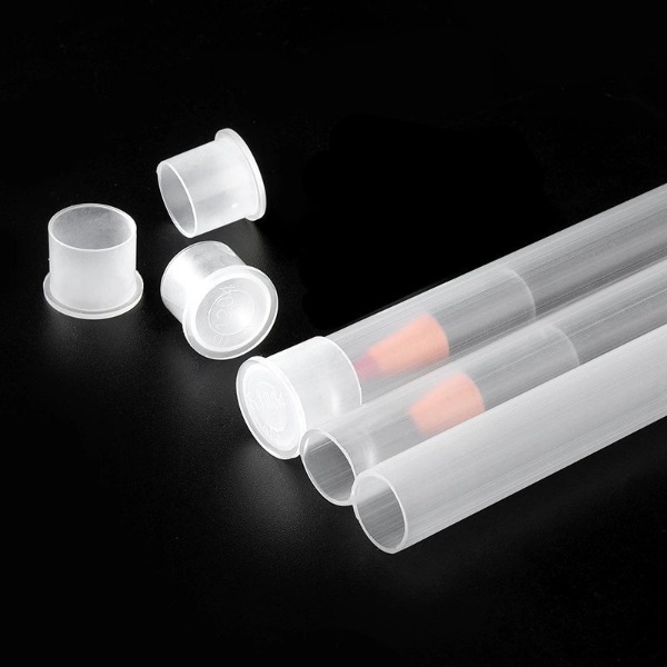 PP Plastic Packaging Tube for Eyebrow Pencil Protective Sleeve with Matching Caps, Shipping Packing Hose