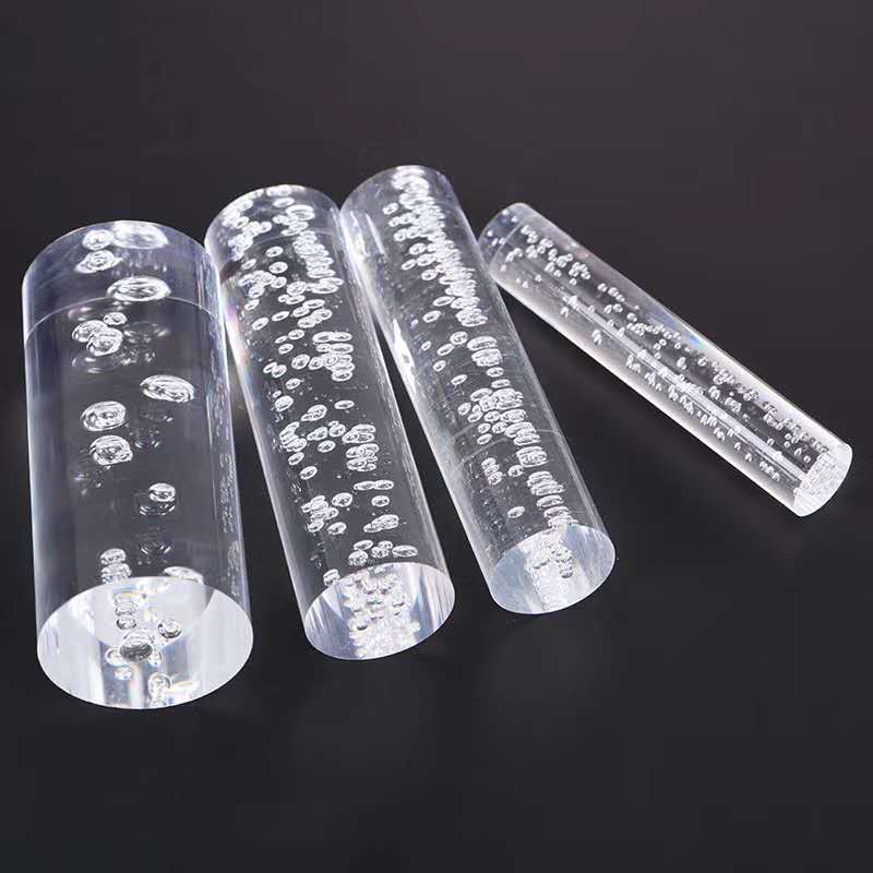 Custom Clear Acrylic Bubble Rod OD4-150mm Light Guiding PMMA Rod For Lighting Furniture Decoration Wedding Craft