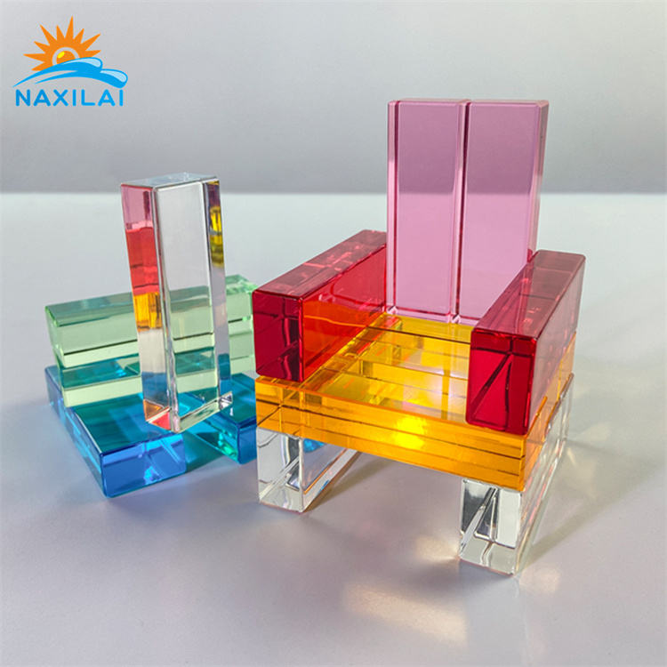 Customized High Light Transmittance Acrylic Building Block Crystal Gem Cubes,Naxilai Rainbow Stacking Toy, Light Shadow & Color Cognition Blocks