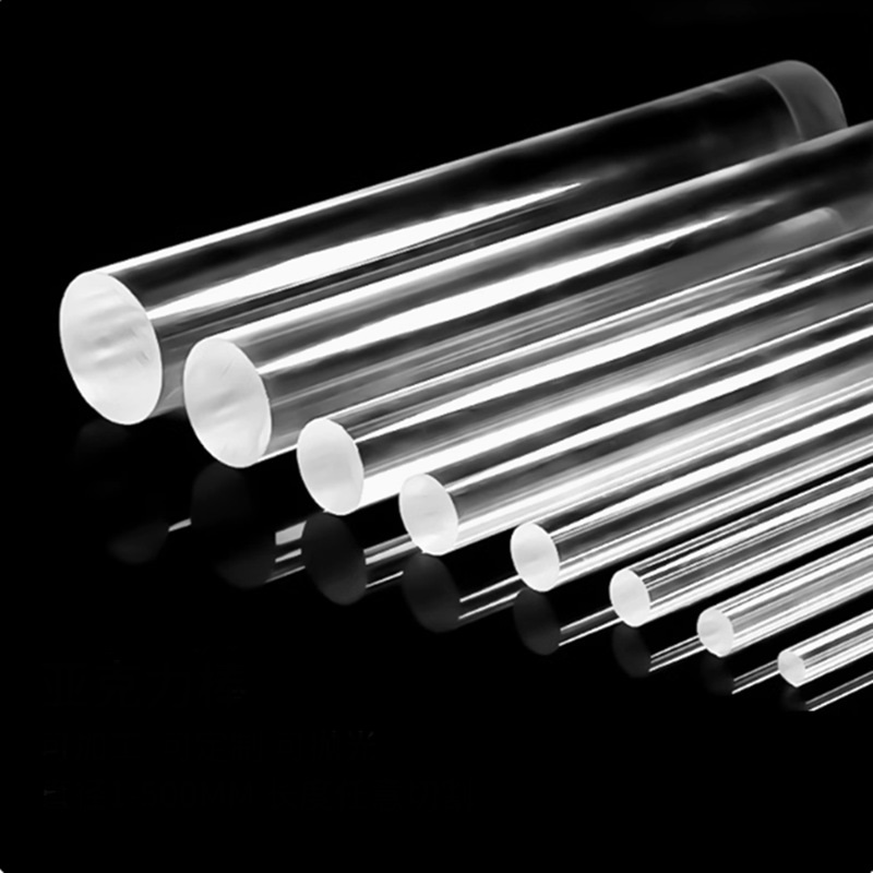 Clear Extruded PMMA Acrylic Rod High Gloss Polished Bendable Solid Transparent Acrylic Rod 20/30/40/50mm Diameter Custom Length 1500mm 2000mm