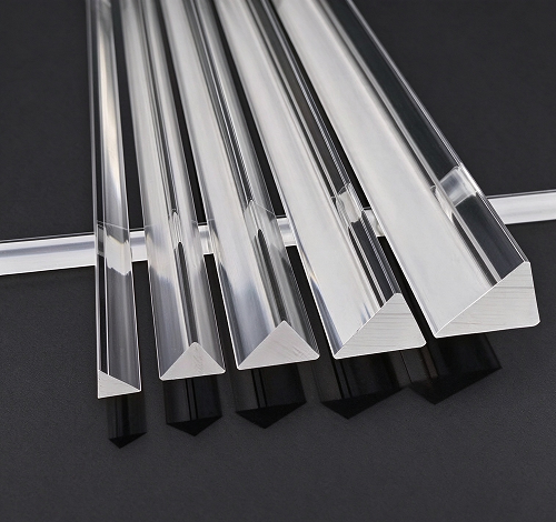 High Grade Acrylic Triangle Rod / Premium Clear PMMA Triangular Solid Rod